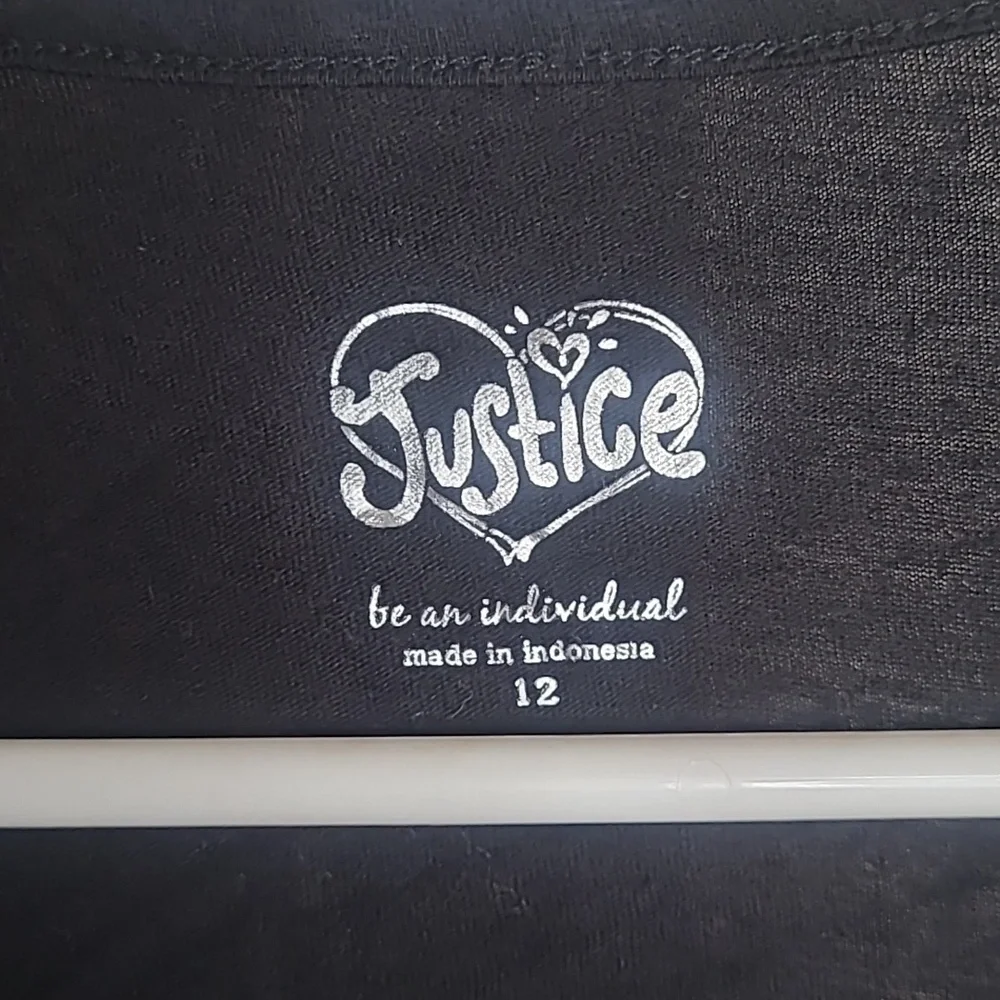 Justice Girls 12 Black Sequin Long Sleeve Dressy Top